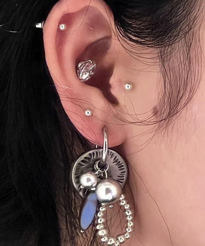 Boucles d'oreilles pendantes en soie, acier inoxydable et résine - Amawinc