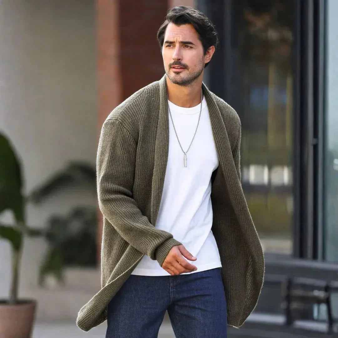 Noah Cardigan Longline En Maille Douce Ouvert Pour Un Look Moderne Et Décontracté