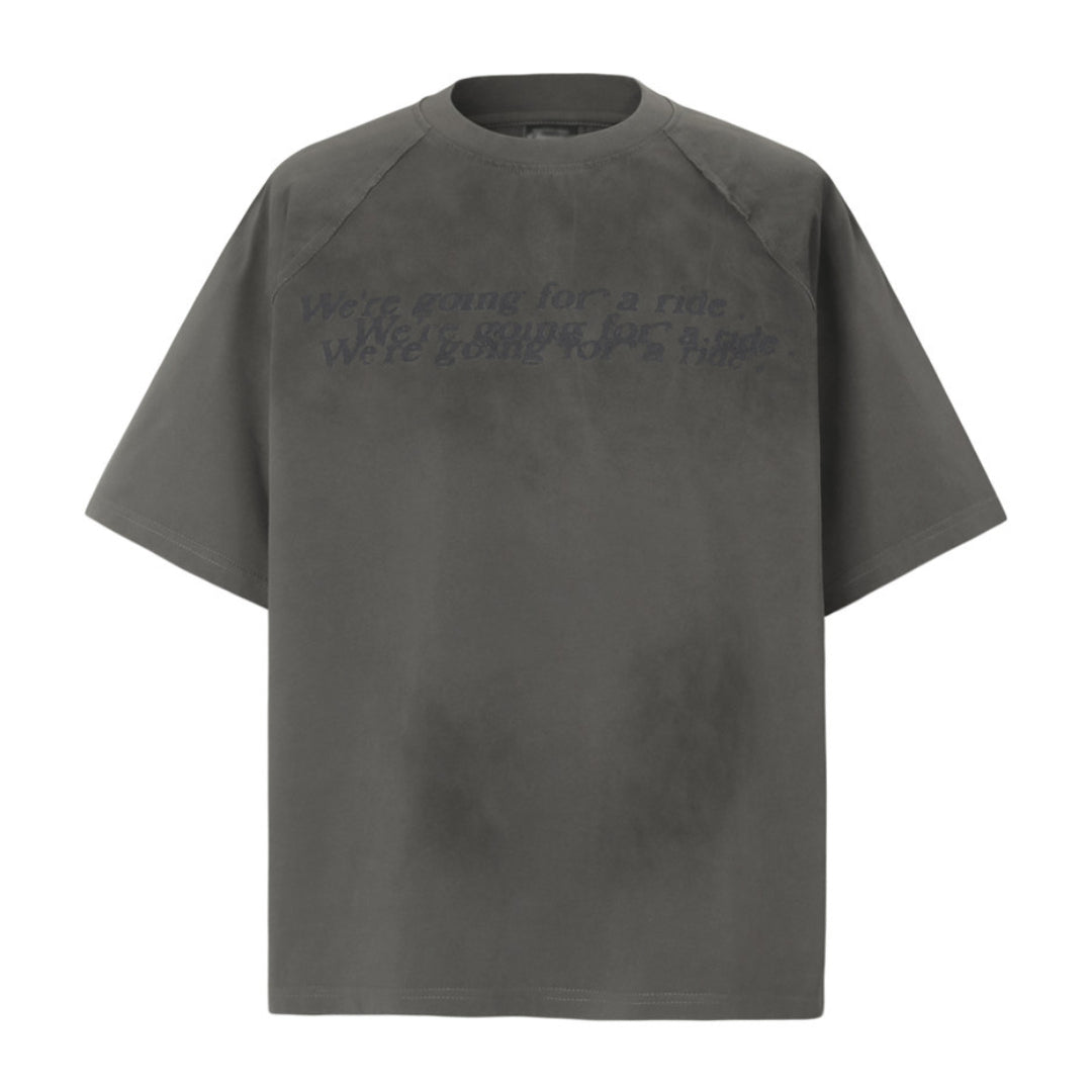 Tee Shirt Distressé A Ride En Coton Col Rond Garme Pour Style Urbain Décontracté Raffiné