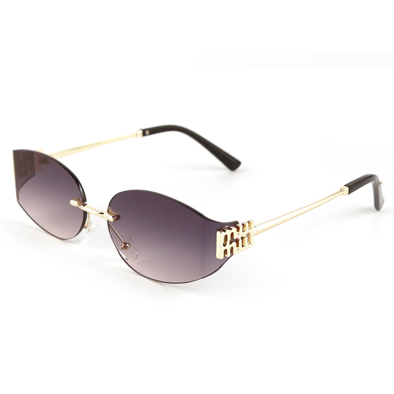 Lunettes de Soleil Nova Curve Ovales Sans Monture Ultralégères Branches Minces en Métal Verres Teints UV