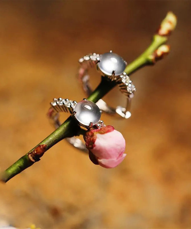 Boucles d'oreilles créoles fantaisie en argent sterling avec pierre œil de chat incrustée de soie - Amawinc