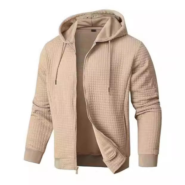 Veste Bomber Matelassée à Capuche Homme avec Poches Zip Amawinc pour Automne et Hiver