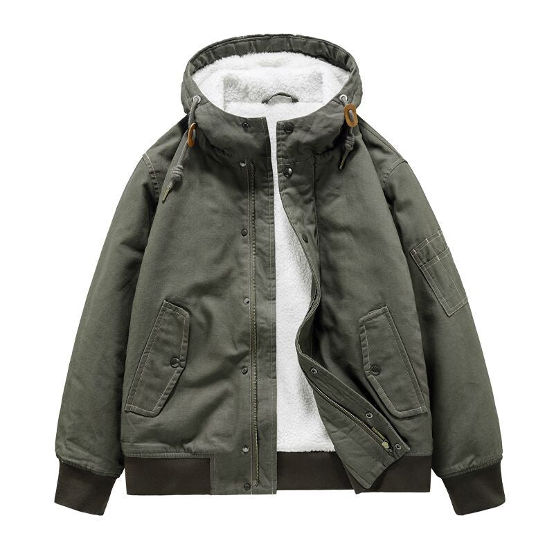Pull Thermo Utilitaire À Capuche Détachable Avec Doublure Polaire Et Poches Plaquées Multiples