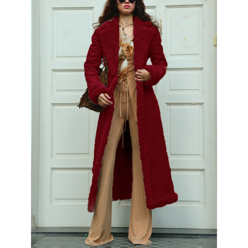 Damen luxuriöser Kunstfell-Mantel Amawinc