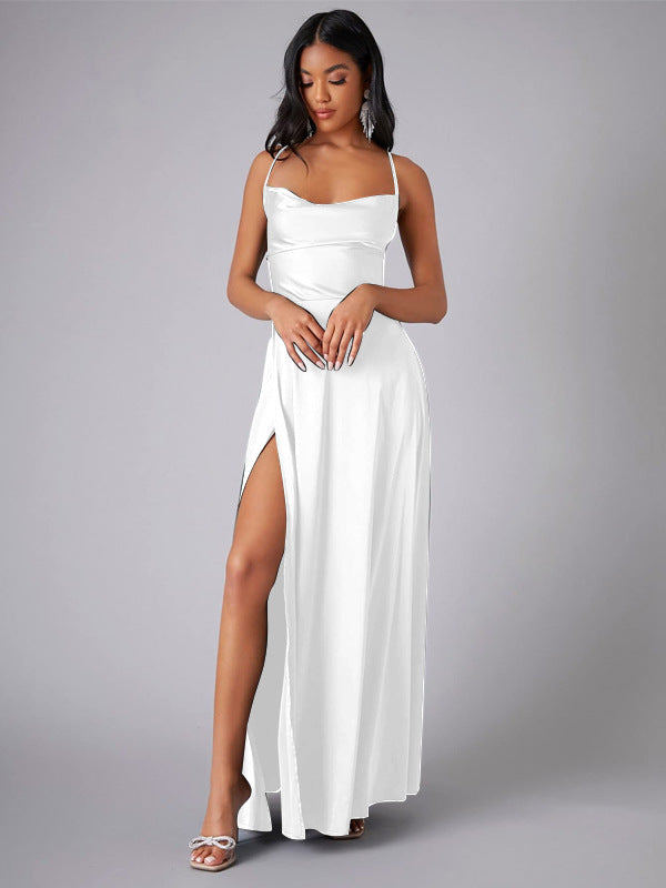 Elegantes, trägerloses, taillenkurzes Maxikleid von Fudus