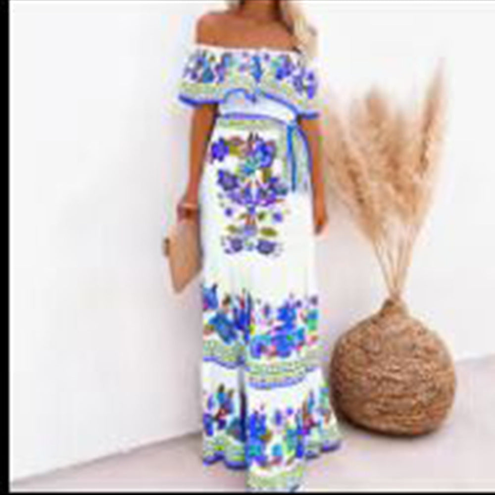 Elegantes Maxikleid von Fudus mit schönem Druck und fließendem Stoff