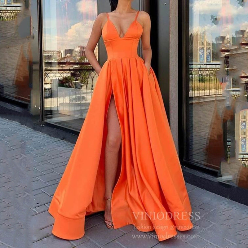 Elegantes, schlankes, bodenlanges Abendkleid von Fudus
