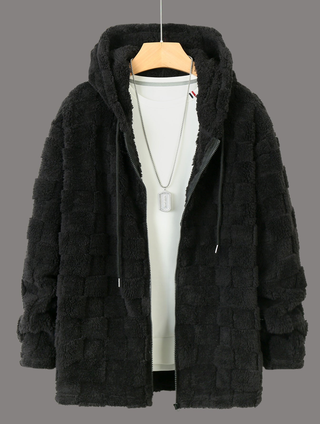 Damen Flauschige Fleecejacke mit Kapuze Amawinc