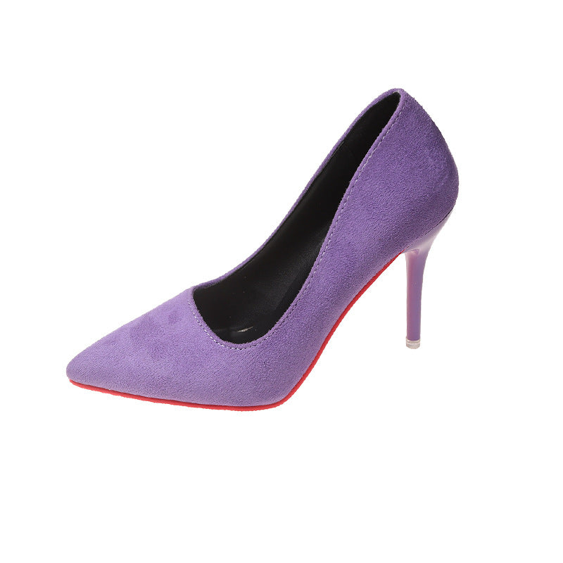 Damen Elegante spitze Pumps mit transparentem Absatz und weichem Obermaterial Amawinc