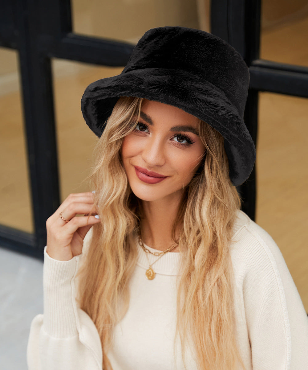Damen Kuschelhut aus weichem Plüsch Amawinc