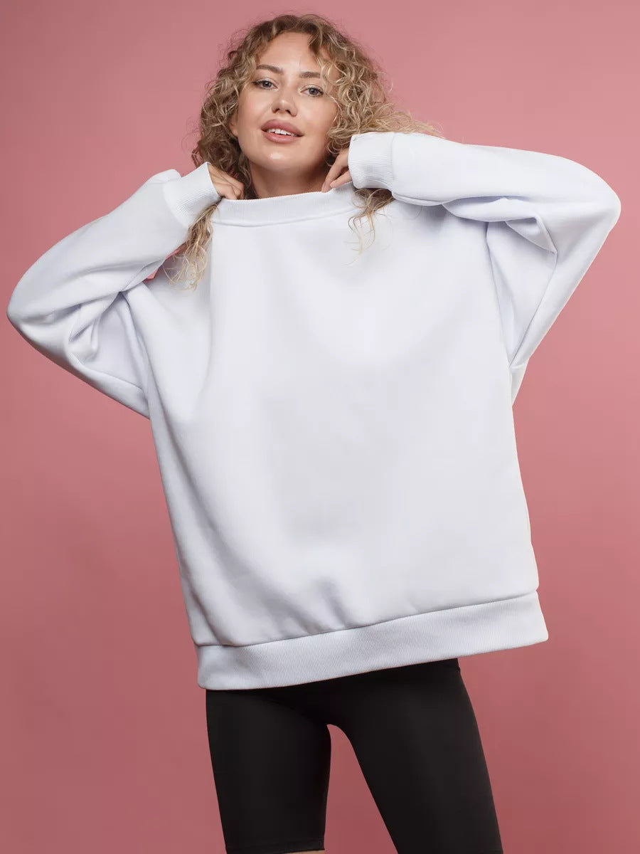 Damen lässiges Over-Sized Sweatshirt mit Oversized-Schnitt und weichen Baumwollmaterialien Amawinc