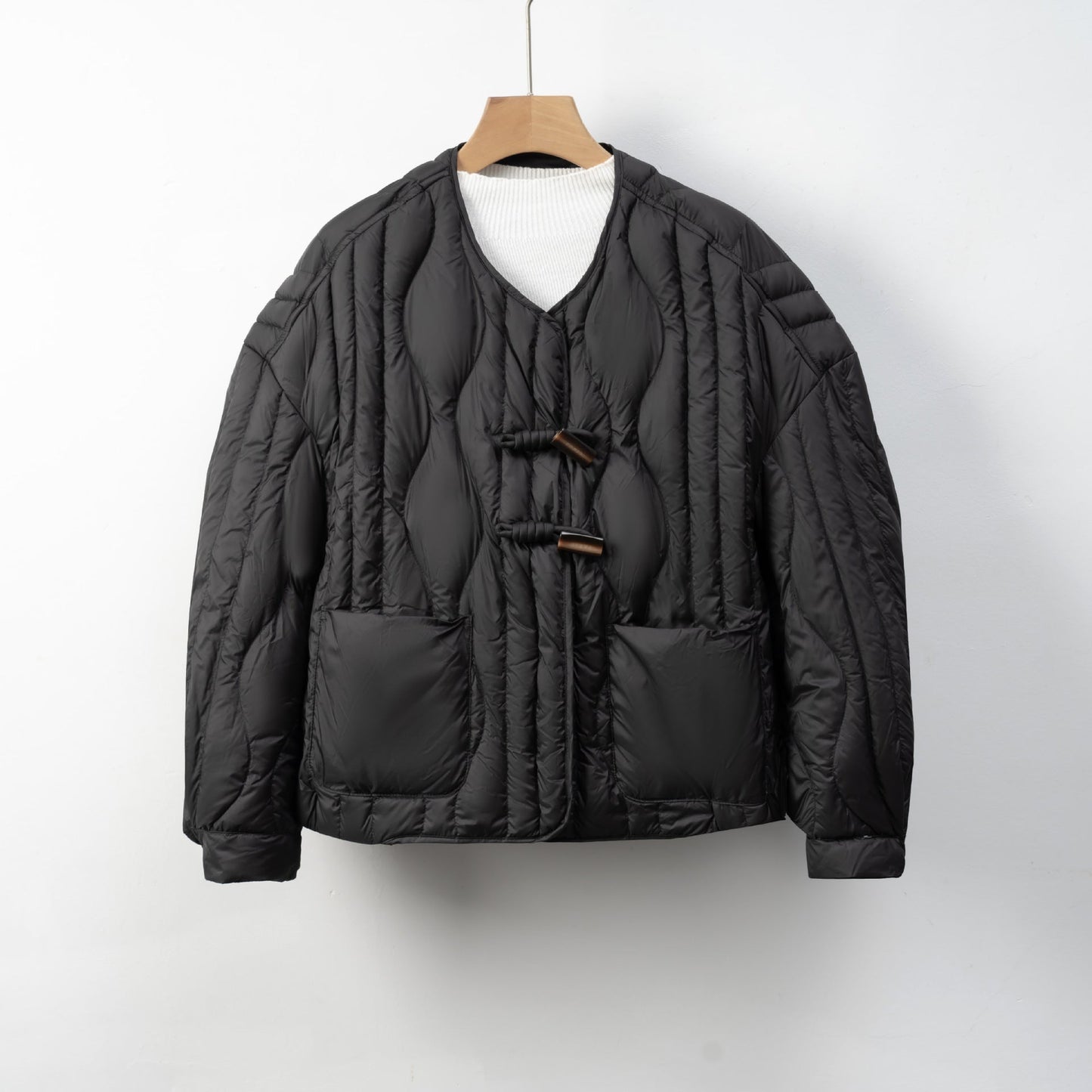 Damen Steppjacke mit praktischem Knopfverschluss und gemütlichen Taschen Amawinc