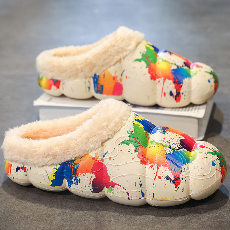 Damen Gemütliche Hausschuhe mit warmem Fleece-Futter und rutschfester Sohle Amawinc