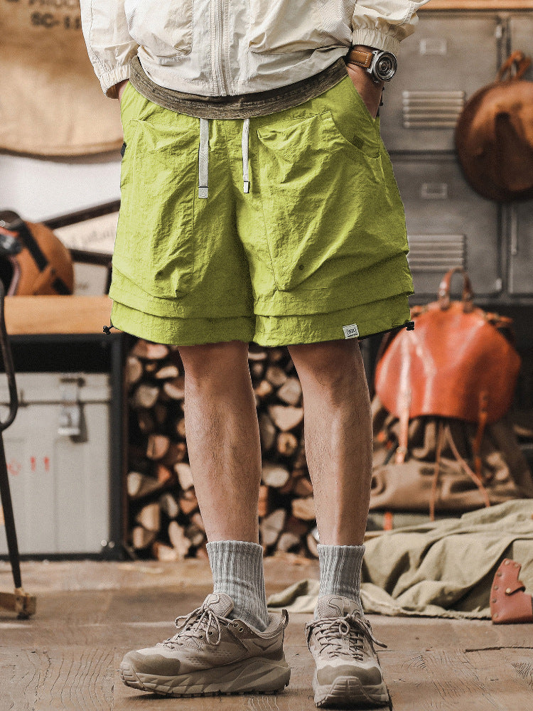 Shorts Cargo Homme Décontractés Séchage Rapide Poches En Maille Taille Ajustable Pour Plein Air
