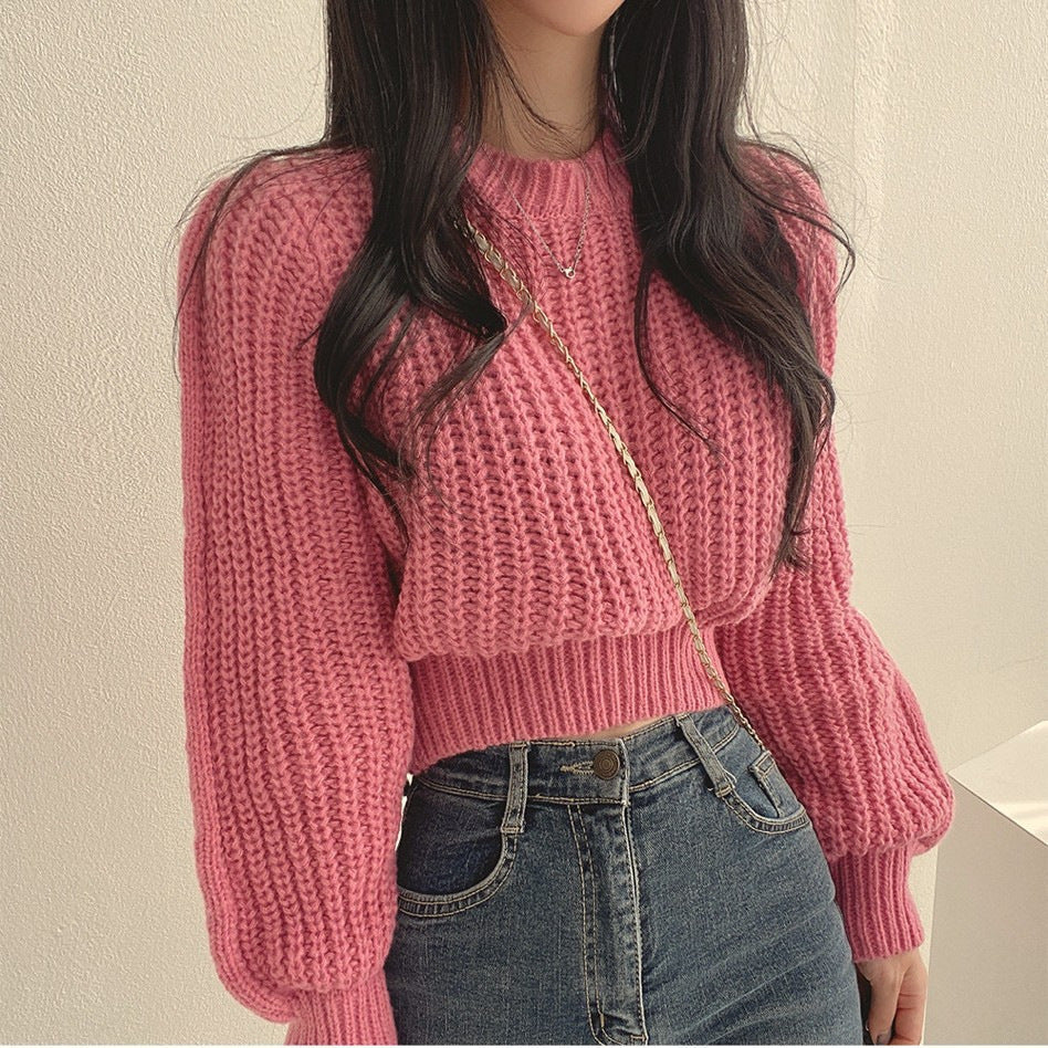 Damen Grobstrickpullover mit weitem Schnitt und überschnittenen Schultern Amawinc