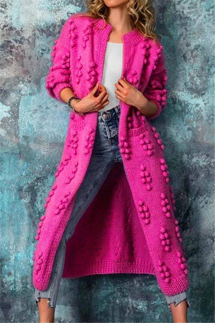 Grace Cardigan Longue En Maille Ouverte Devant Avec Texture Pour Femme Élégance Décontractée Et Confortable