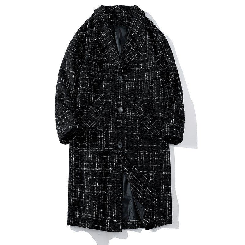 Damen Modischer Karomantel mit eleganter Schnittführung Amawinc