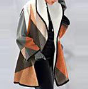 Damen modischer Karomantel mit oversized Schnitt und luxuriöser Textur Amawinc