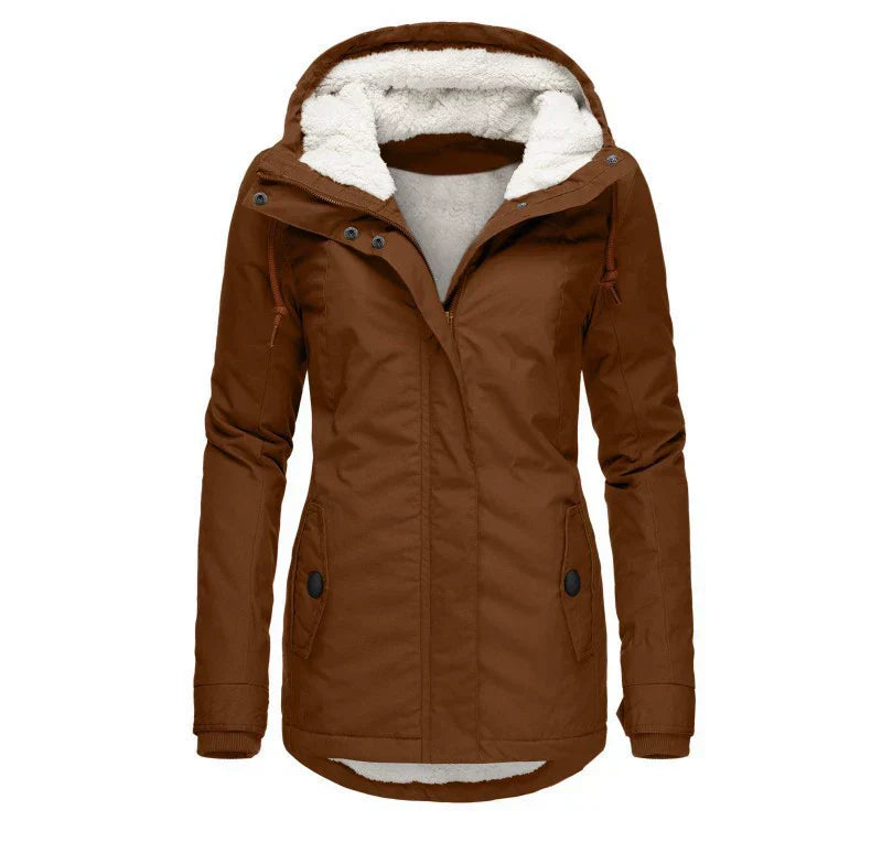 Parka Femme Capuche Doublure Peluche Longueur À Mi Cuisse Coupe Semi Ajustée Nordisk Flair Résistante Aux Intempéries
