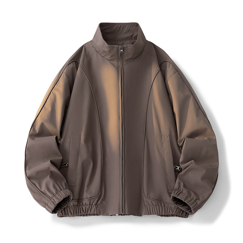 Damen hochschneiderte Übergangsjacke mit elastischem Bund und praktischen Taschen Amawinc