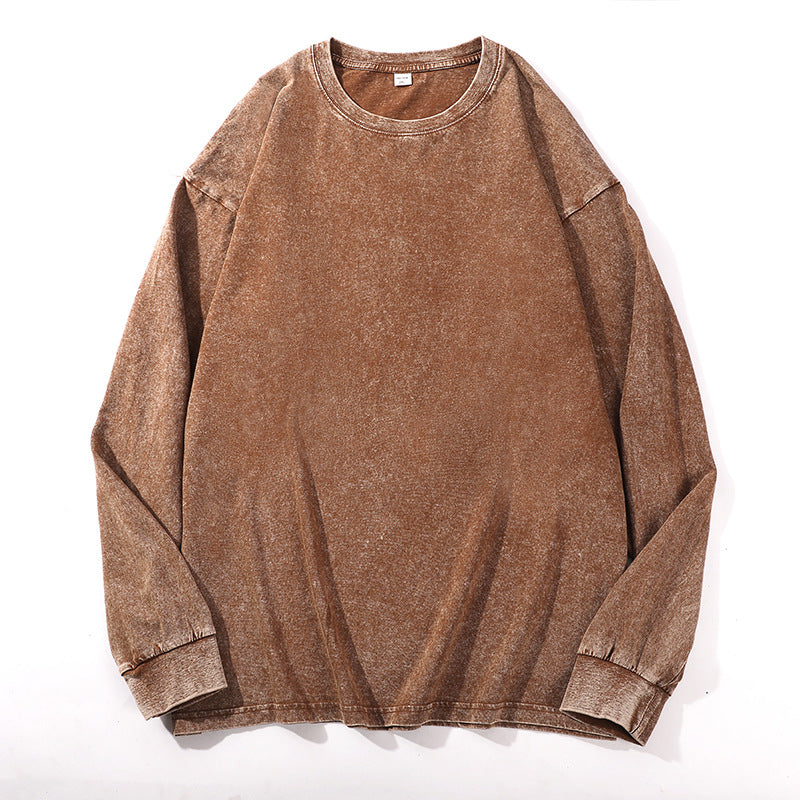 Sweatshirt Homme Amawinc Confort Décontracté Col Rond Poignets Côtes Ourlet Côtes Pour Tous Les Jours