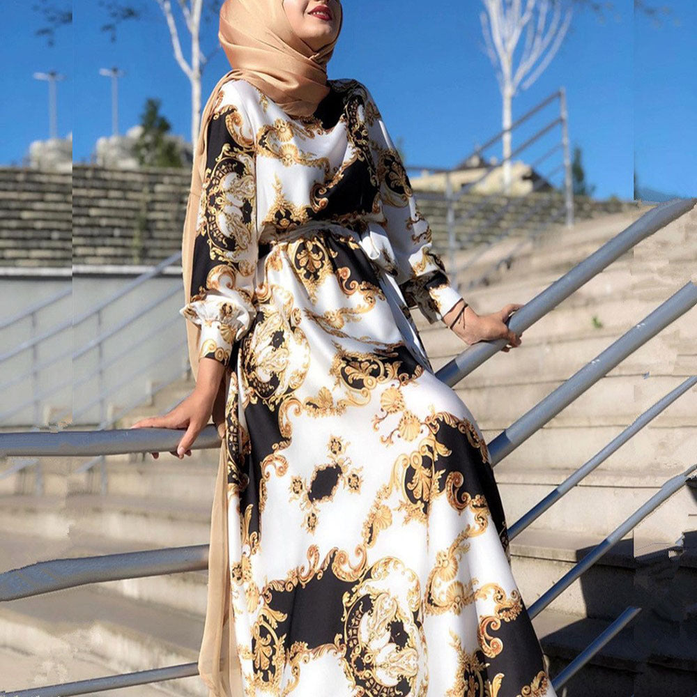 Schickes, bedrucktes Schnürkleid von Fudus im Slim Fit