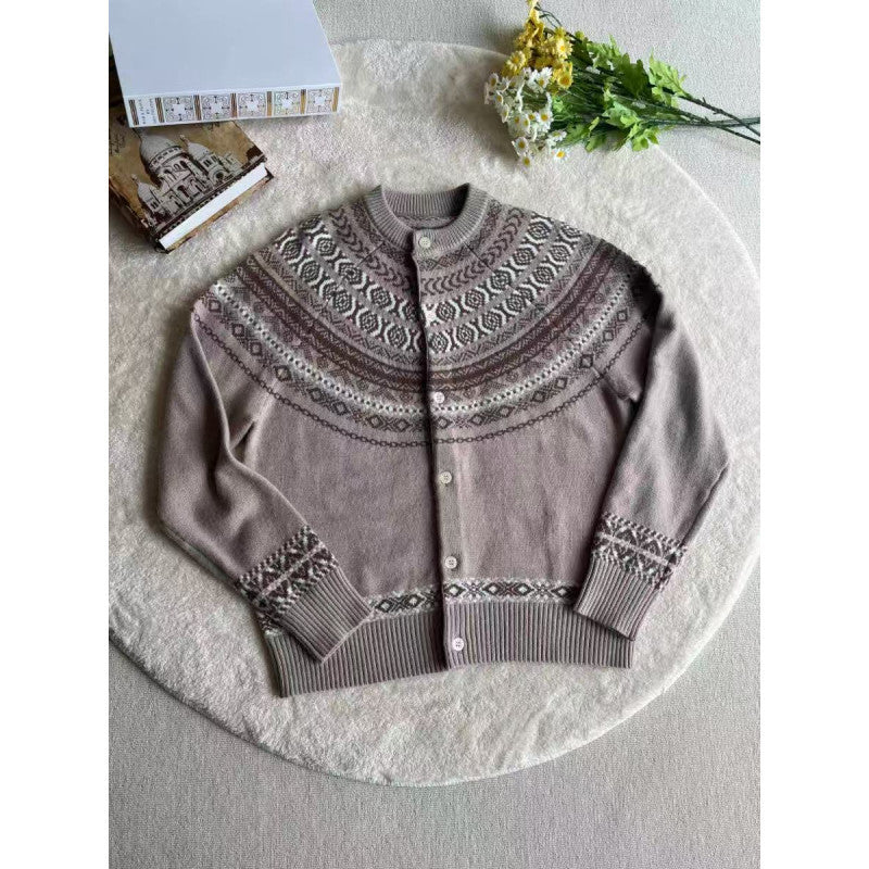 Damen Strickjacke mit Norweger-Muster Amawinc