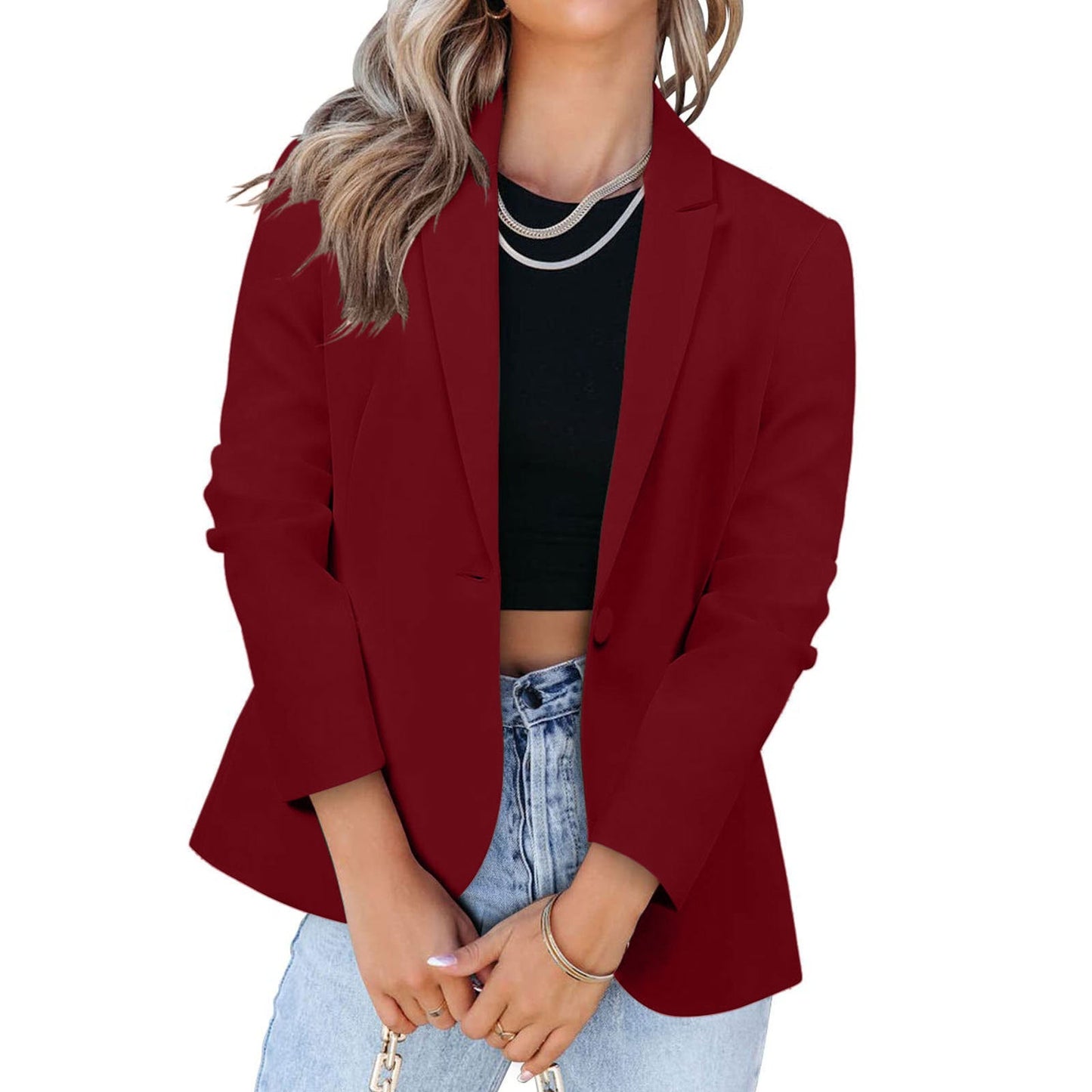 Damen Eleganter Blazer mit modernem Schnitt und praktischen Taschen Amawinc