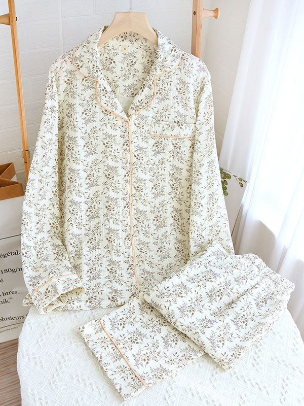 Hazel Ensemble Pyjama Femme Manches Longues Floral Confortable Pour Nuits Douces À La Maison