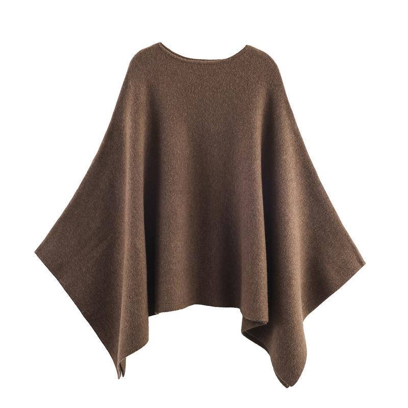 Damen eleganter PONCHO aus hochwertigem Material mit asymmetrischem Schnitt Amawinc