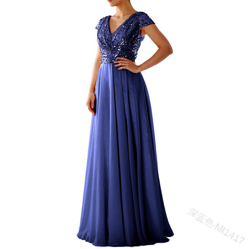 Elegantes Chiffon-Abendkleid mit glamourösen Pailletten von Fudus