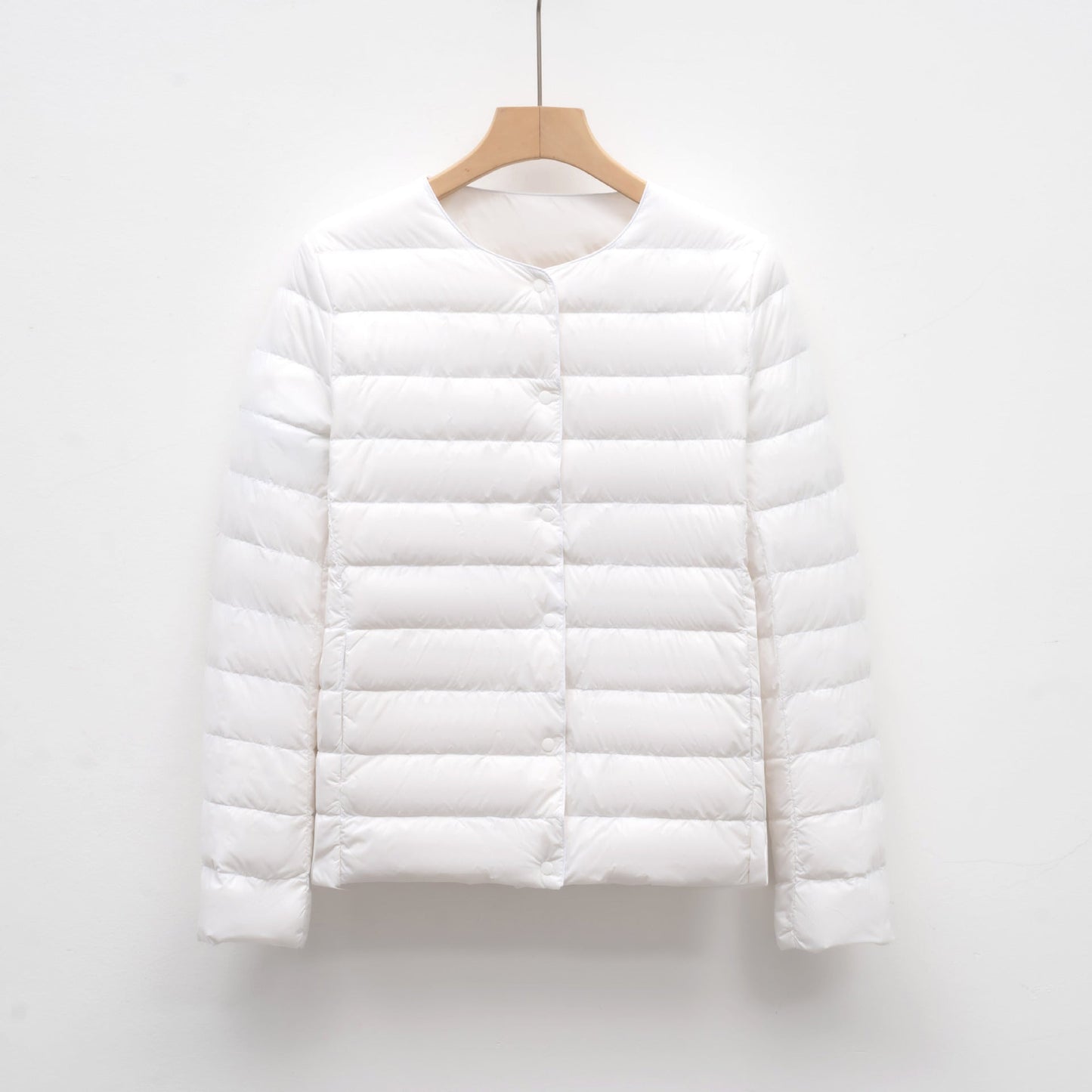 Veste Femme Duvet Slim Fit Quiltée Léger Ouverture À Pressions Longueur Hanche Moderne