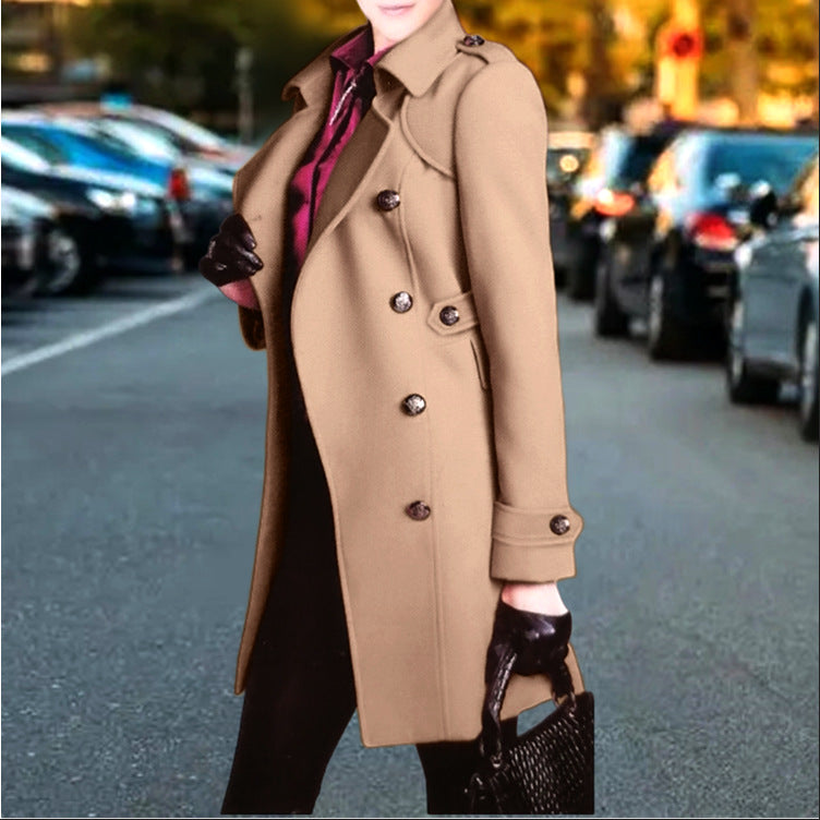 Damen trenchcoat mit doppelter Knopfleiste Amawinc
