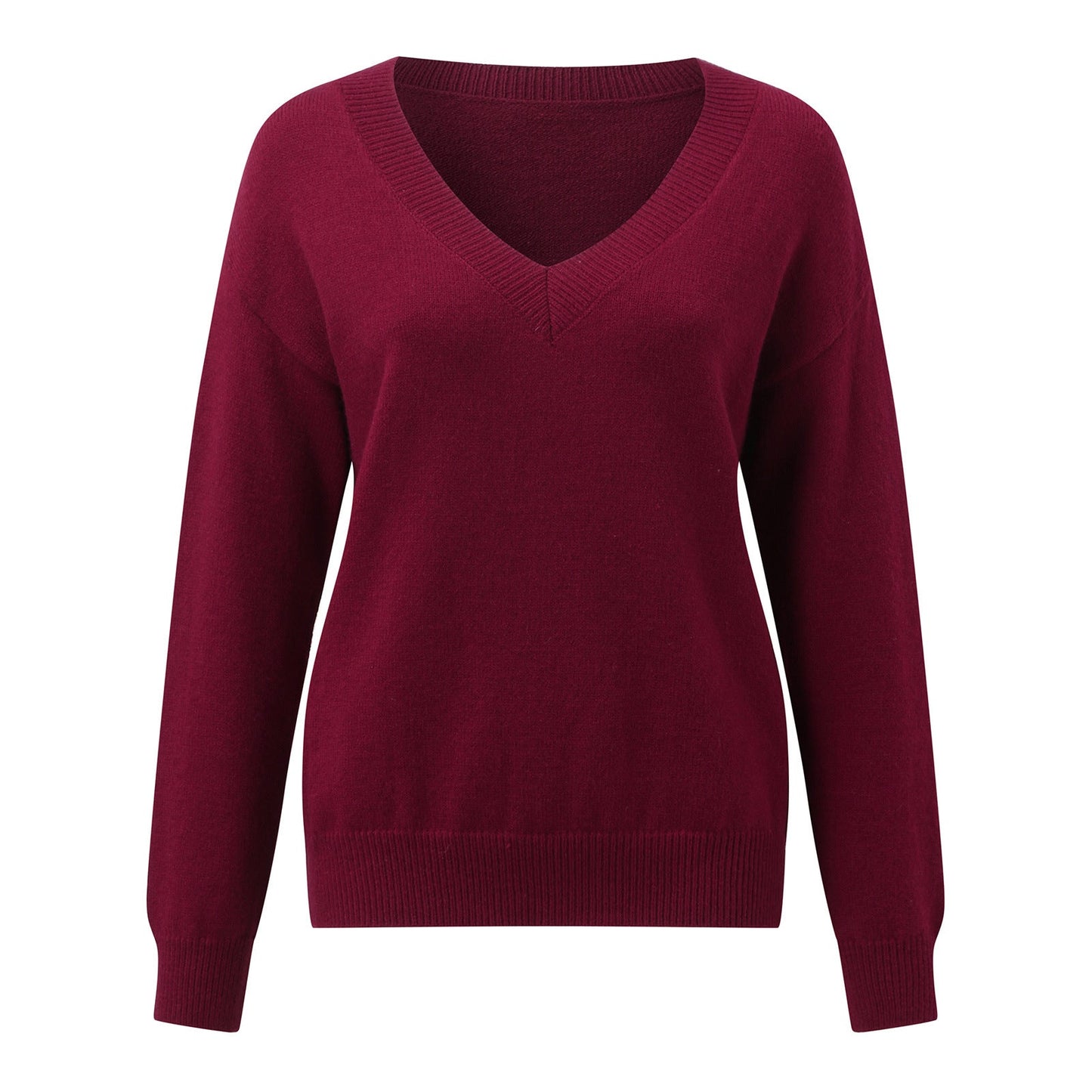 Damen eleganter V-Ausschnitt Pullover Amawinc