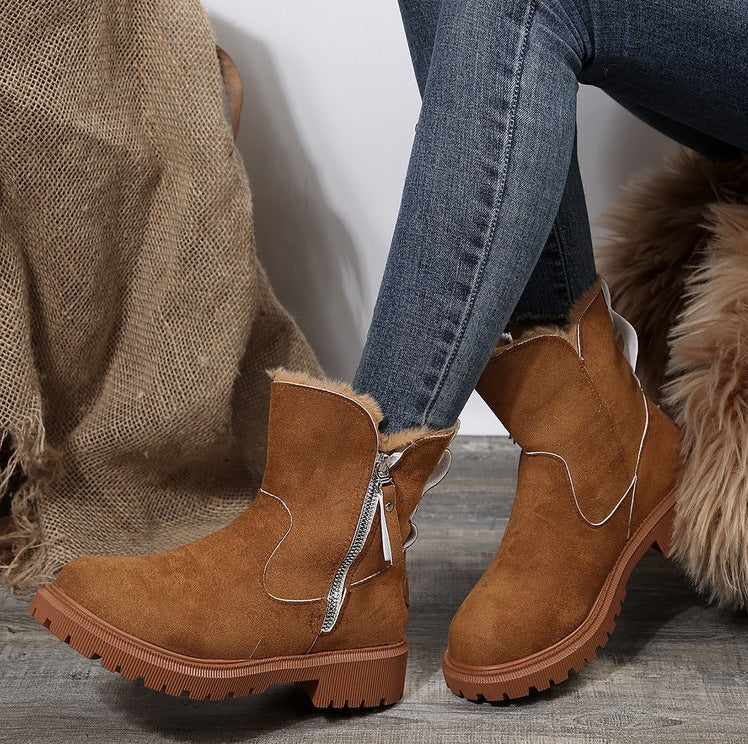 Damen modische Winterboots mit weichem Innenfutter und robustem Profil Amawinc