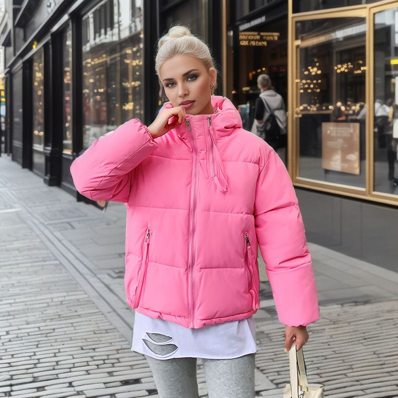 Damen modische Pufferjacke mit verstellbarer Kapuze und dicken Isolierungen Amawinc