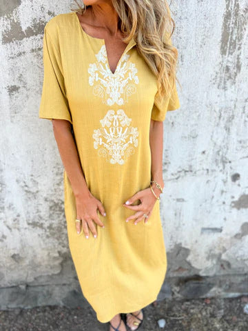 Damen Sommerliches Kleid mit aufwendiger Stickerei Amawinc