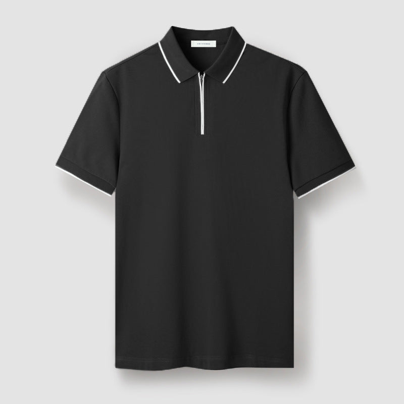Polo Zippé Meza Respirant et Texturé Polyvalent pour Travail Voyage Fin de Semaine Confort Durable