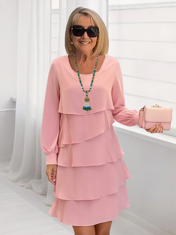 Damen Cerulean-Farbige Layered Kleider Amawinc