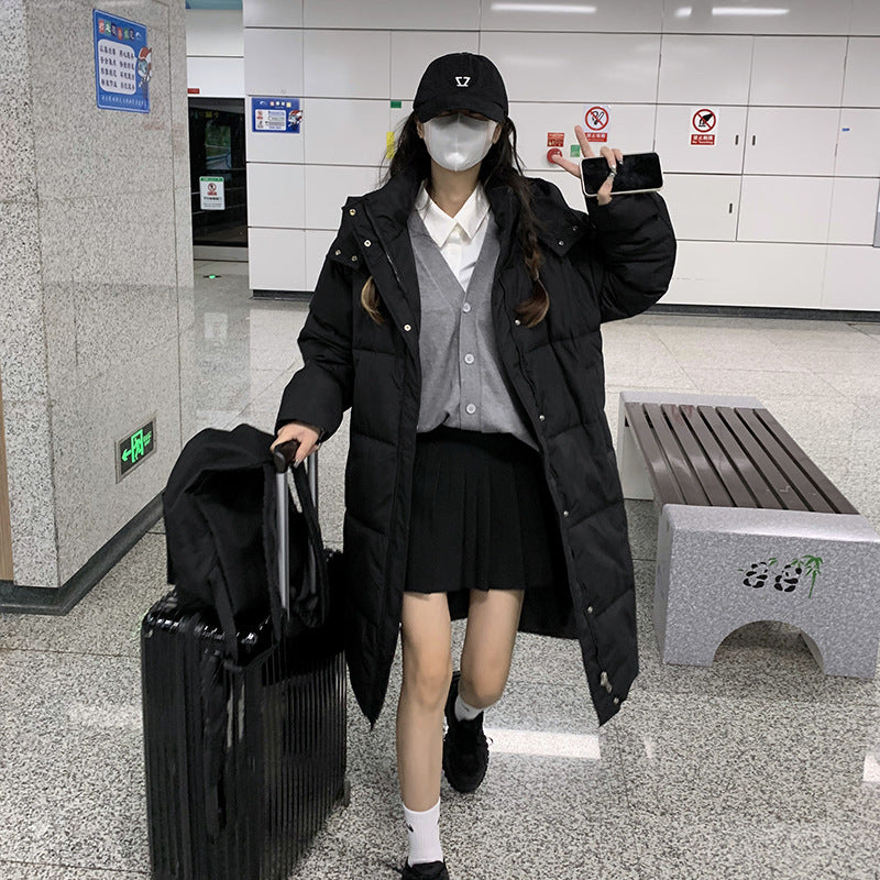 Damen Langer Steppmantel mit praktischen Taschen Amawinc