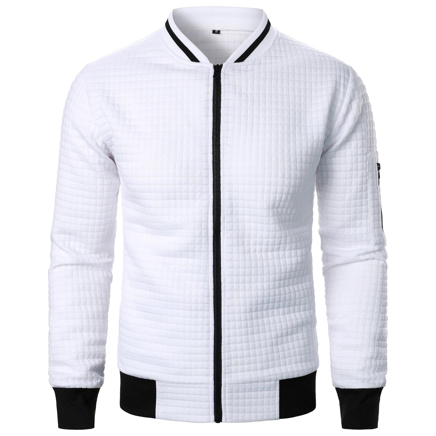 Amawinc Veste Bomber Matelassée Pour Homme Avec Fermeture Éclair Col Côtelés Poignets Coupe Regular PrintempsAutomne