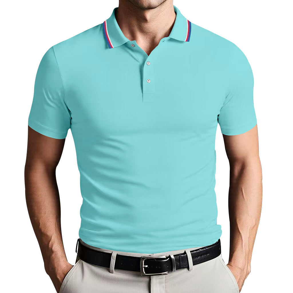 Amawinc Polo Unisexe Style Nordique Slim Fit Respirant Léger Manches Courtes Décontracté