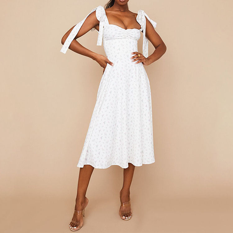 Robe Maxi Pour Femme À Épaules Dénudées Avec Corsage Froncé Et Fente Latérale Coupe Fluide Été