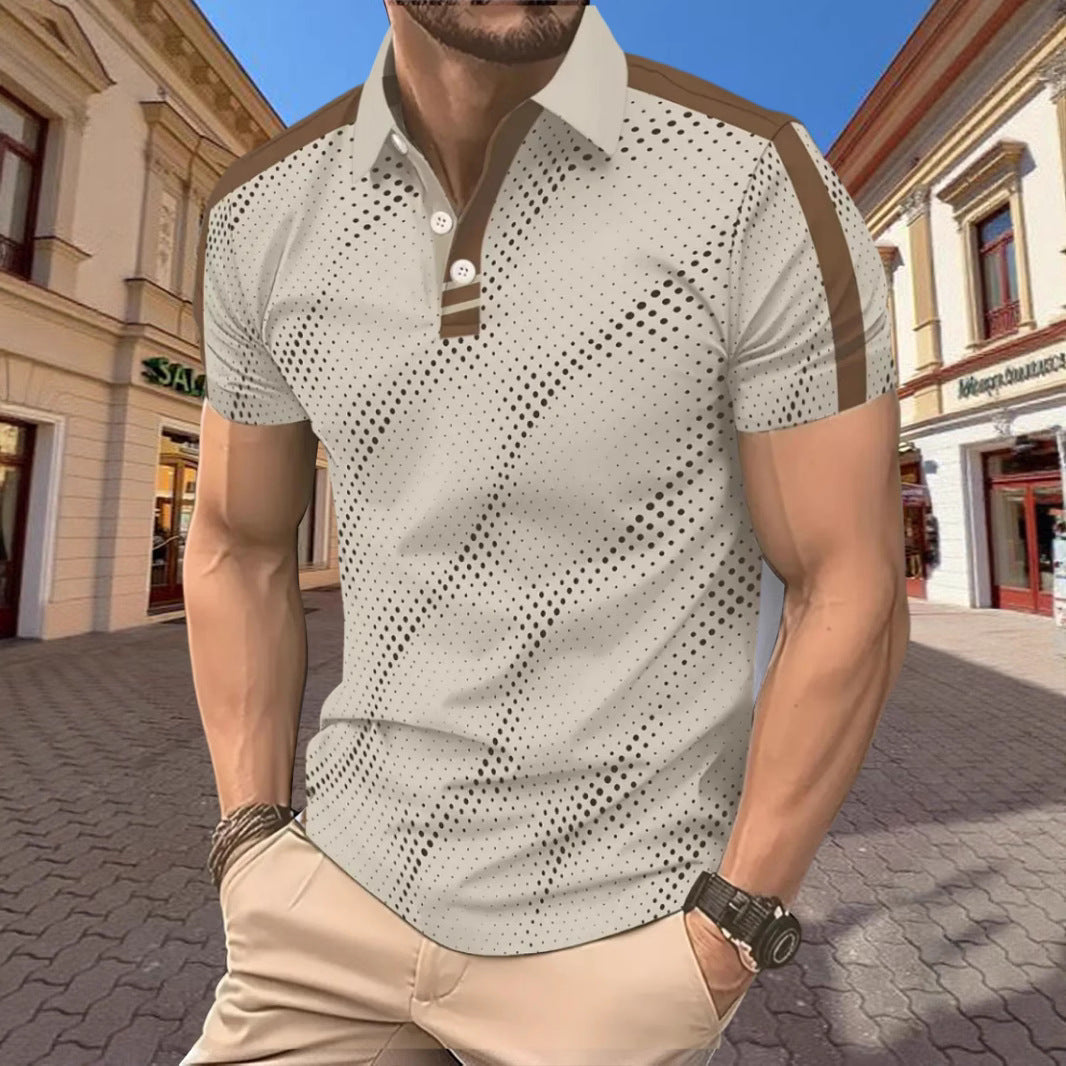 Polo Homme Coupe Slim Respirant En Mélange Coton Avec Motif Graphique Et Rayures Sportives Nordisk Flair
