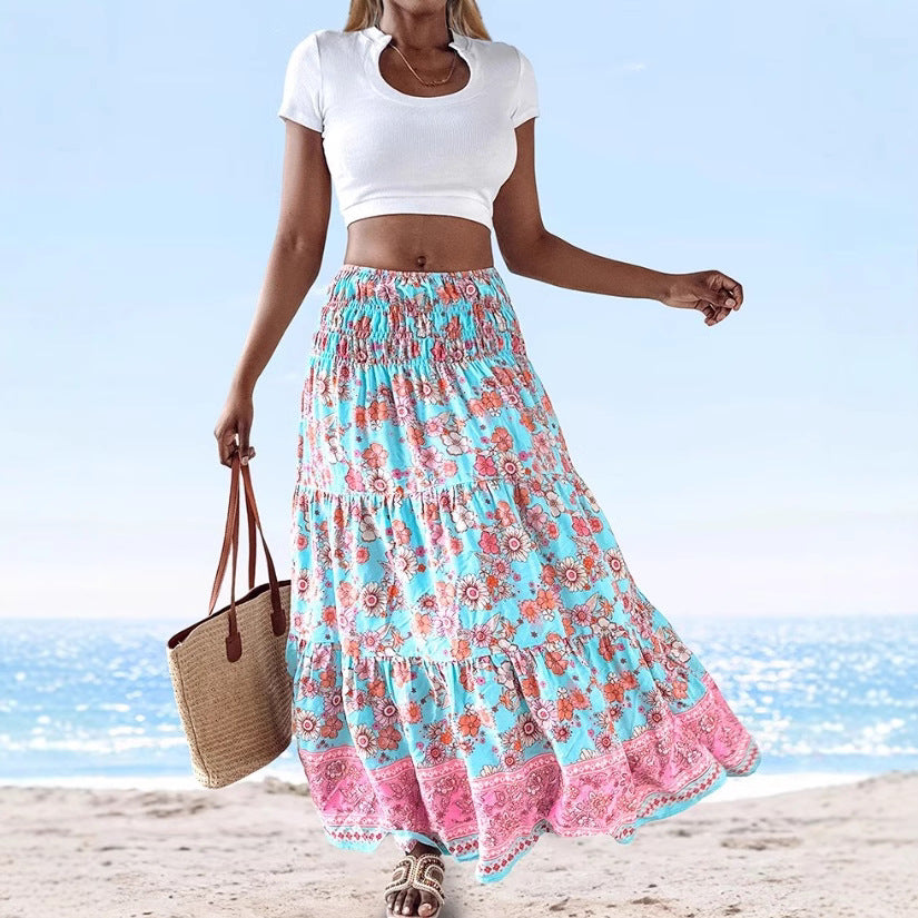 Robe Sans Bretelles Amawinc En Coton Mélangé Coupe A Ligne Midi Imprimé Fleuri Convertible Été