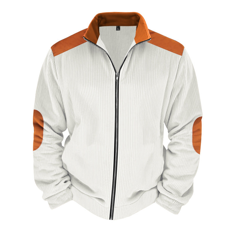 Veste Matelassée Homme Zip Avant Texture Côtelée Détails Contrastants Coupe Regular