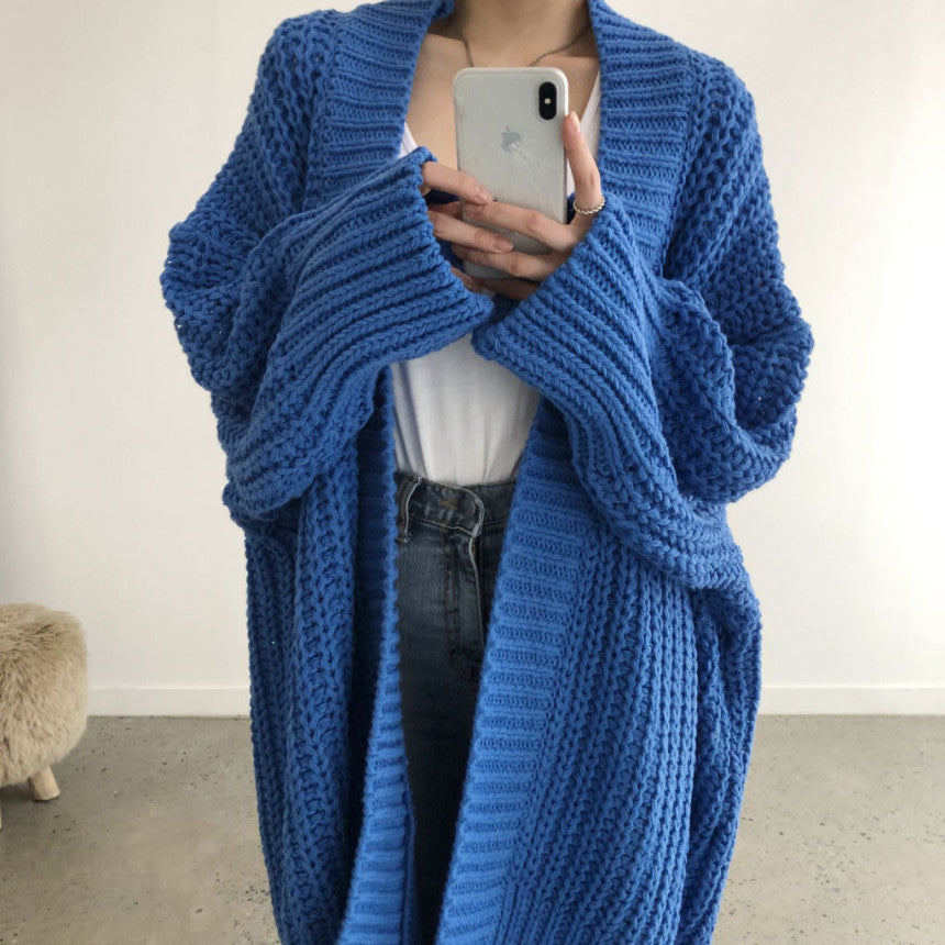 Damen Strickcardigan im lässigen Oversized-Stil mit offener Vorderseite Amawinc