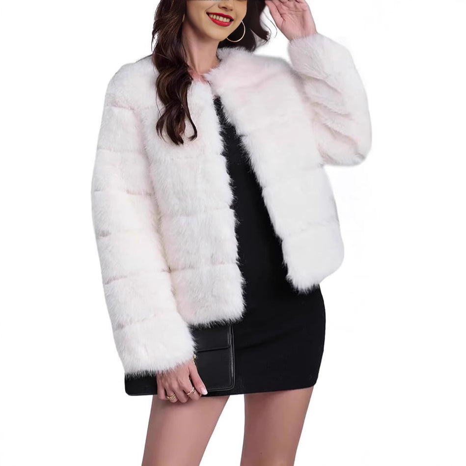 Damen trendige Kunstpelzjacke Amawinc