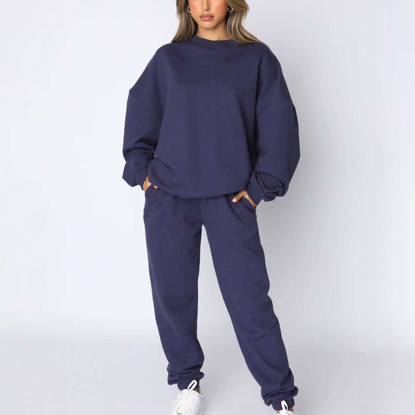 Damen angesagtes Oversized Loungewear-Set aus weichem Fleece Amawinc