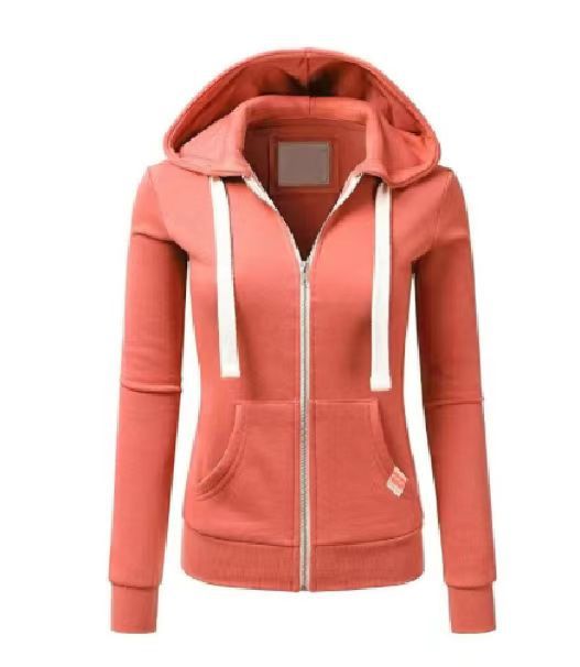 Damen sportliche Kapuzenjacke mit durchgehendem Reißverschluss und praktischen Taschen Amawinc